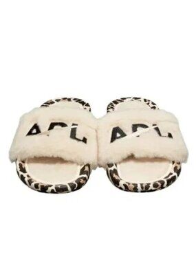 APL Women's Shearling Slide in Parchment/Leopard